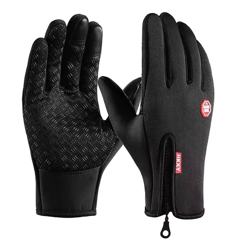Gants d’hiver unisexe – chauds, tactiles, antidérapants et coupe‑vent pour cyclisme, moto et conduite