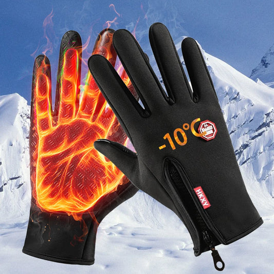 Gants d’hiver unisexe – chauds, tactiles, antidérapants et coupe‑vent pour cyclisme, moto et conduite