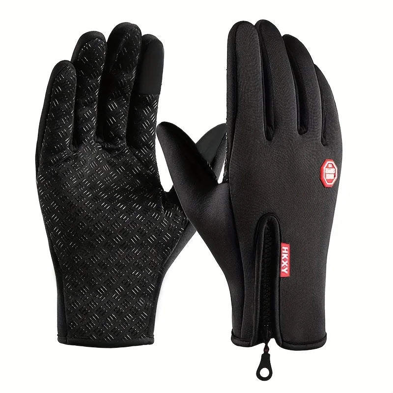 Gants d’hiver unisexe – chauds, tactiles, antidérapants et coupe‑vent pour cyclisme, moto et conduite