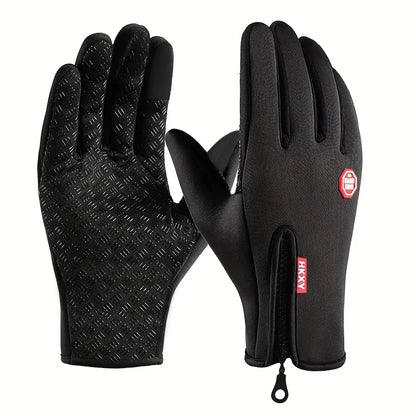 Gants d’hiver unisexe – chauds, tactiles, antidérapants et coupe‑vent pour cyclisme, moto et conduite