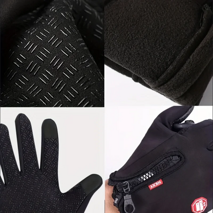 Gants d’hiver unisexe – chauds, tactiles, antidérapants et coupe‑vent pour cyclisme, moto et conduite
