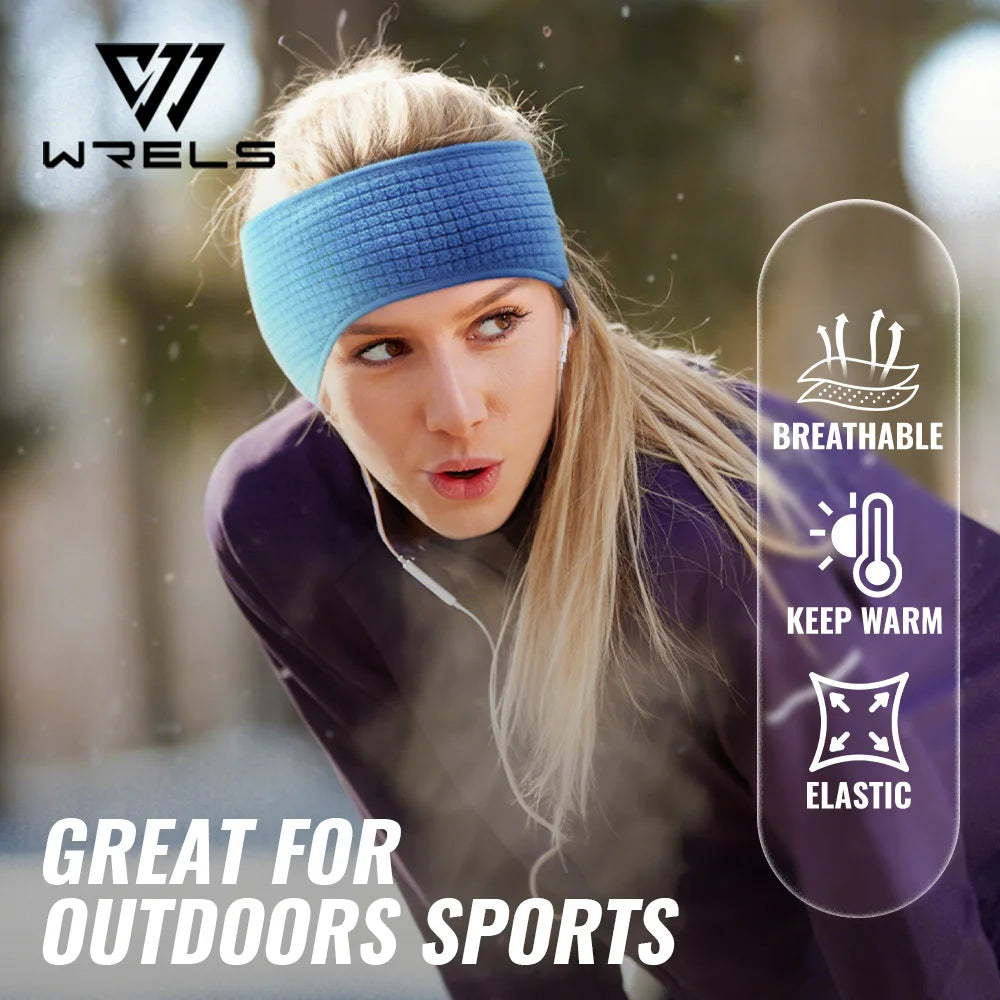 WRELS Winter Ear Warmers Headband Fleece Headband Running Cycling Thermal Ear Muffs Hiking Ski Moisture Wicking Sport Headband